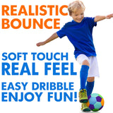 Soft Indoor Soccer Balls Size 4 - Kids Soccer Ball for Inside House and Yard - Fun Soccer Gifts for Kids Boys Girls Dribble Juggling Skills Practicing Birthday Easter Christmas (Blue, Size 4)