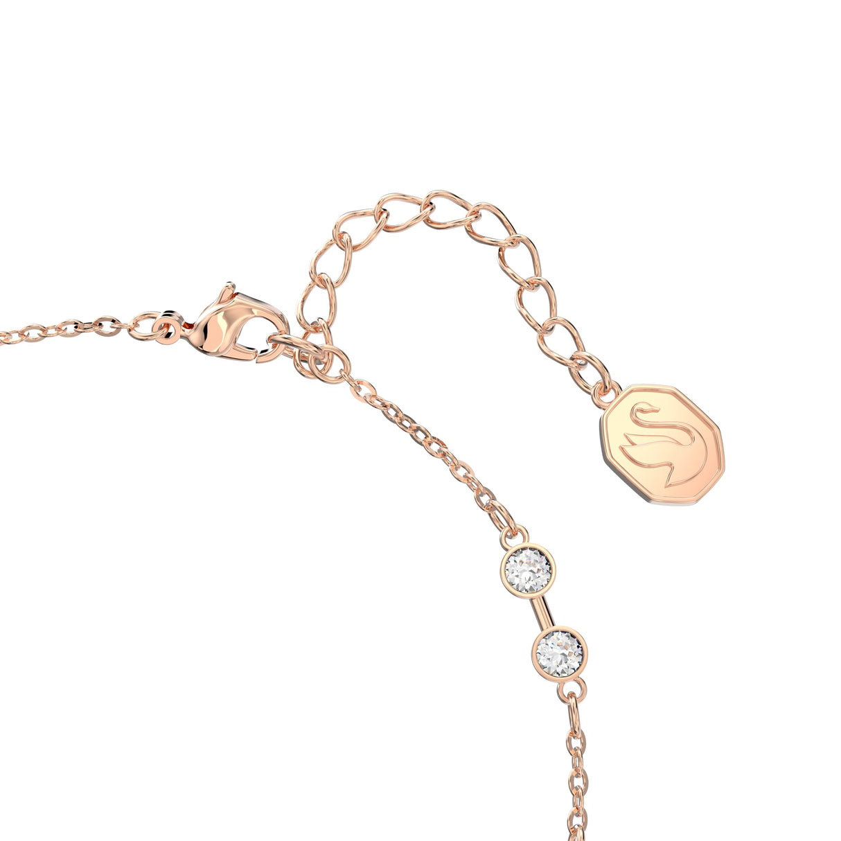 Swarovski Remix Collection strand, Round cut, clear, Rose gold-tone finish
