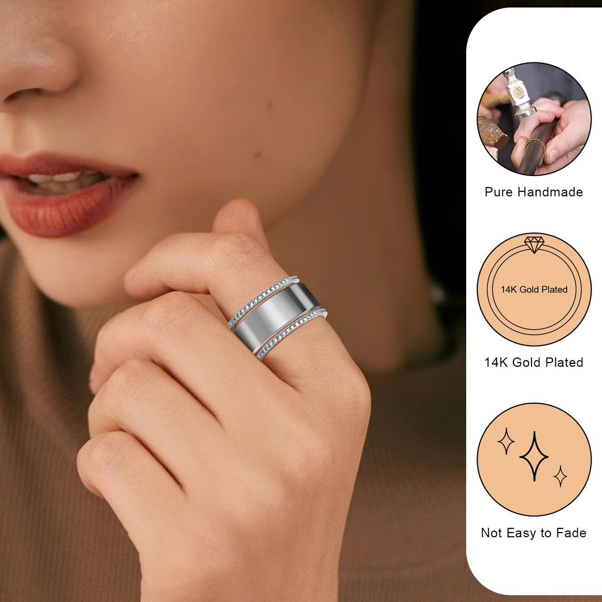 ZOOROO 2-Pack Stackable Bands for Oura Ring 5/Oura Ring 4/Oura Ring 3 Stack