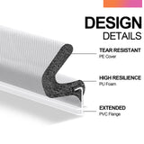 40FT Extra Long Kerf Weather Stripping Door Seal for Large Gaps and Easy Installation (White)