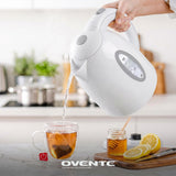 OVENTE 1.7L Electric Tea Kettle, Fast Boiling Water Heater, White KP72W