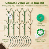 Monstera Plant Support Stakes Indoor - 10 Pack Stackable Garden Trellis for Potted Climbing Pothos Support - Durable All-in-One Tall Plant Sticks Pole for Modern Home Gardening (10 Pack)