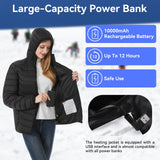 CHANGEOWN Heated Jackets for Women & Men, Dual-Control 15 Heating Zones Unisex Heating Jacket Coat with Battery, 3 Heating Levels Windproof & Waterproof Heating Jacket for Winter Outdoor, Medium