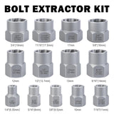 Bolt Extractor Kit, 14 PCS Impact Bolt & Nut Remover Set with 3/8 Inch Adapter, Upgrade Stripped Bolt Extractor Socket Set with Portable Tool Box, Easy Out for Rusted, Damaged, Round Bolt Nuts Screws