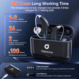 Hearing Aids, ODOTOINO Rechargeable Hearing Aid for Seniors Adults with Noise Cancelling, 16-Channel Digital Invisible Hearing Amplifier with Volume Control, Portable Charging Case, Black