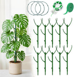 Monstera Plant Support Stakes Indoor - 10 Pack Stackable Garden Trellis for Potted Climbing Pothos Support - Durable All-in-One Tall Plant Sticks Pole for Modern Home Gardening (10 Pack)