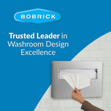 Bobrick 221 Stainless Steel Toilet Seat Cover Dispenser, 15 3/4 x 2 x 11, Satin Finish
