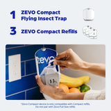 Zevo Compact Flying Insect Trap for Gnats & Fruit Flies, 1 Base & 3 Refills