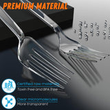 360pc 7.1" Clear Plastic Forks Heavy Duty with Heat Resistant & BPA Free, Solid and Durable Plastic Cutlery, Premium Disposable Forks for Party Supply