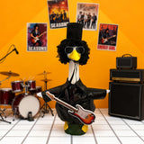 JarThenaAMCS Rock and Roll Porch Goose Outfit Set 80s 90s Hip Hop Goose Costume Dresses Clothes with Guitar Sunglasses Wig Hat Fits 23'' for Yard Lawn Outdoor Garden Decor