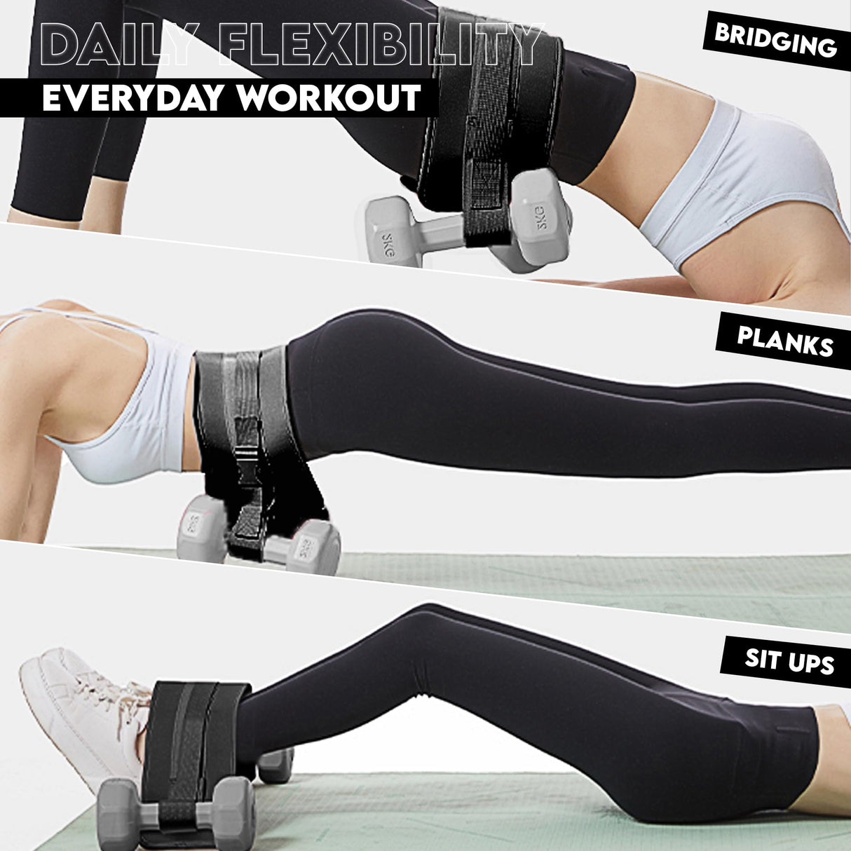 555 BE FIT - Exercise Hip Thrust Belt - Free Resistance Bands Set – for Dumbbells, Kettlebells, and Plates – Slip-Resistant Padding for Hip Protection – Perfect for Gym, Home, and On-The-Go Workouts