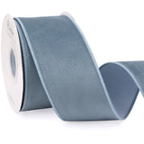 Ribbli Dusty Blue Velvet Wired Ribbon with Dupioni 2.5 Inch Christmas Ribbon for Gift Wrapping Christmas Tree Decoration Crafts Wreaths Supplies-Continuous 10 Yards