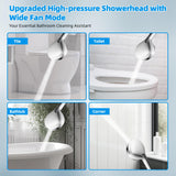 Hibbent All Metal CUPC Certified Shower Head, 10'' High Pressure Rainfall Shower Head, Handheld Showerhead Combo, 12'' Adjustable Extension Arm, 10 Sprays, 71'' Shower Hose, Showerhead Holder, Chrome