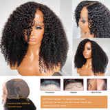Ladoux 13x6 Kinky Curly Lace Front Wigs for Women Afro Kinky Curly Glueless Human Hair Wigs 180% Density Pre Plucked With Baby Hair HD Transparent 14Inch Kinky Curly Wigs