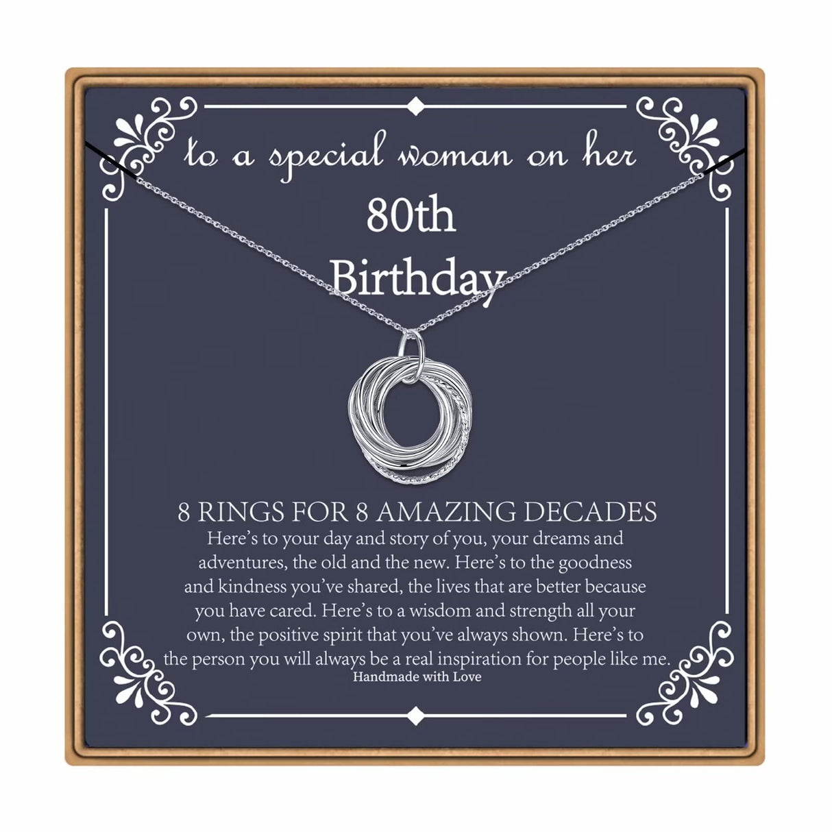 IEFLIFE 80th Birthday Gifts for Women - 80th Birthday Necklace for Women