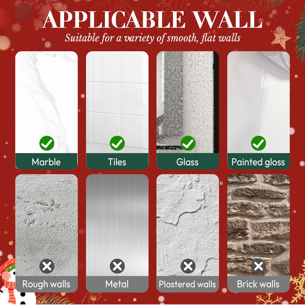 Fauppt 2PCS Suction Cup Hooks for Door Wreaths on Glass Suction Cup Hooks for Shower,2025 Hanging Towels for Window Door Bathroom Mirrors Christmas,Wreath Hanger Holder for Daily Use (Gold-2pc)