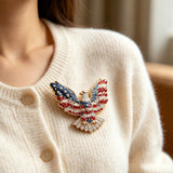 250th Anniversary Enamel Brooch Pin, Red White and Blue Patriotic Brooch, Eagle Design Enamel with Rhinestones Jewelry Gift