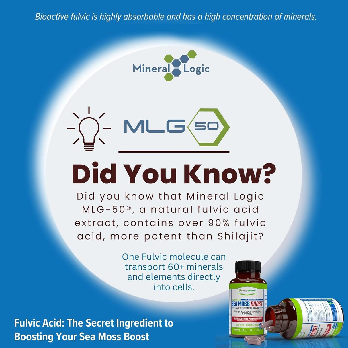 Power By Naturals Sea Moss Advanced with Black Seed Oil & Elderberry Capsules - Certified Organic Irish Sea Moss Capsules for Energy, Gut & Immune Support - Sea Moss Pills with (60+ Minerals) 60 Pills