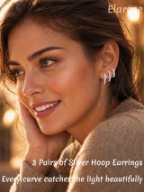Moissanite Hoop Earrings for Women with Sterling Silver Post, VVS1. D Color