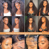 Ladoux Kinky Curly Lace Front Wigs 13x6 HD Lace Front Kinky Curly Wig for Women 180% Density Pre Plucked With Baby Hair Afro Kinky Curly Human Hair Wigs 20Inch Kinky Curly HD Lace Front Human Hair wig