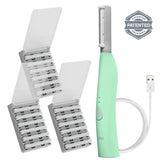 SPA SCIENCES - SIMA Patented Dermaplane Razor for Women Face – Painless 2-in-1 Facial Exfoliation & Peach Fuzz Hair Removal – Anti-Aging – 3 Speeds – Rechargeable – 21 Weeks Treatment