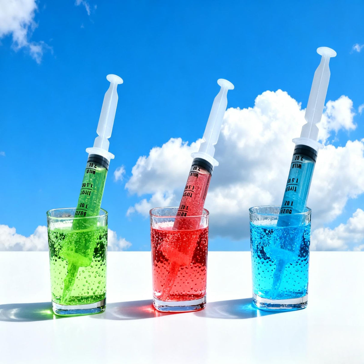 50 PACK 2 oz Halloween Jelly Syringes Shot with Lids, Large Reusable Party Jelly Shot for Thanksgiving Day, Christmas Wedding Bachelorette Parties (Clear)