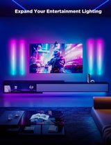 Govee Glide Wall Lights, RGBIC LED Light, Smart Gaming Light Compatible with SmartThings, RGB Lights Bar, LED Wall Lights for Bedroom, 2 Panels Set (3 Sections/Panel), Not Flexible