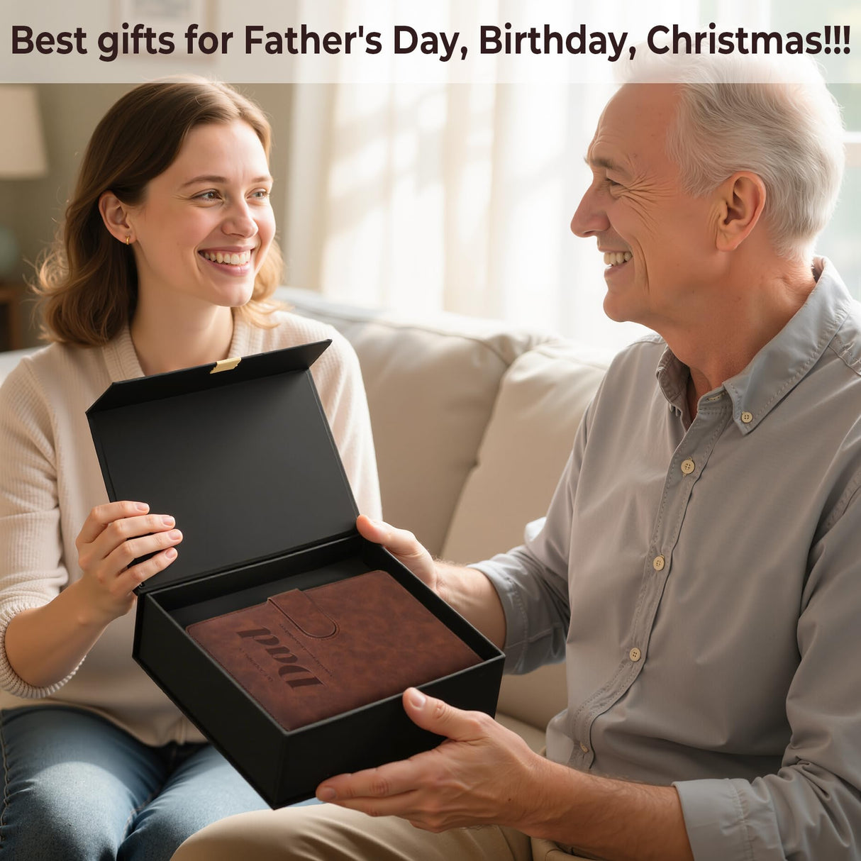Christmas Gifts for Dad – Leather Guided Journal to Share His Life Story – Dad Birthday Gift from Daughter or Son - Legacy Memory Book Keepsake with Prompts - Ideal Gifts for Fathers Day