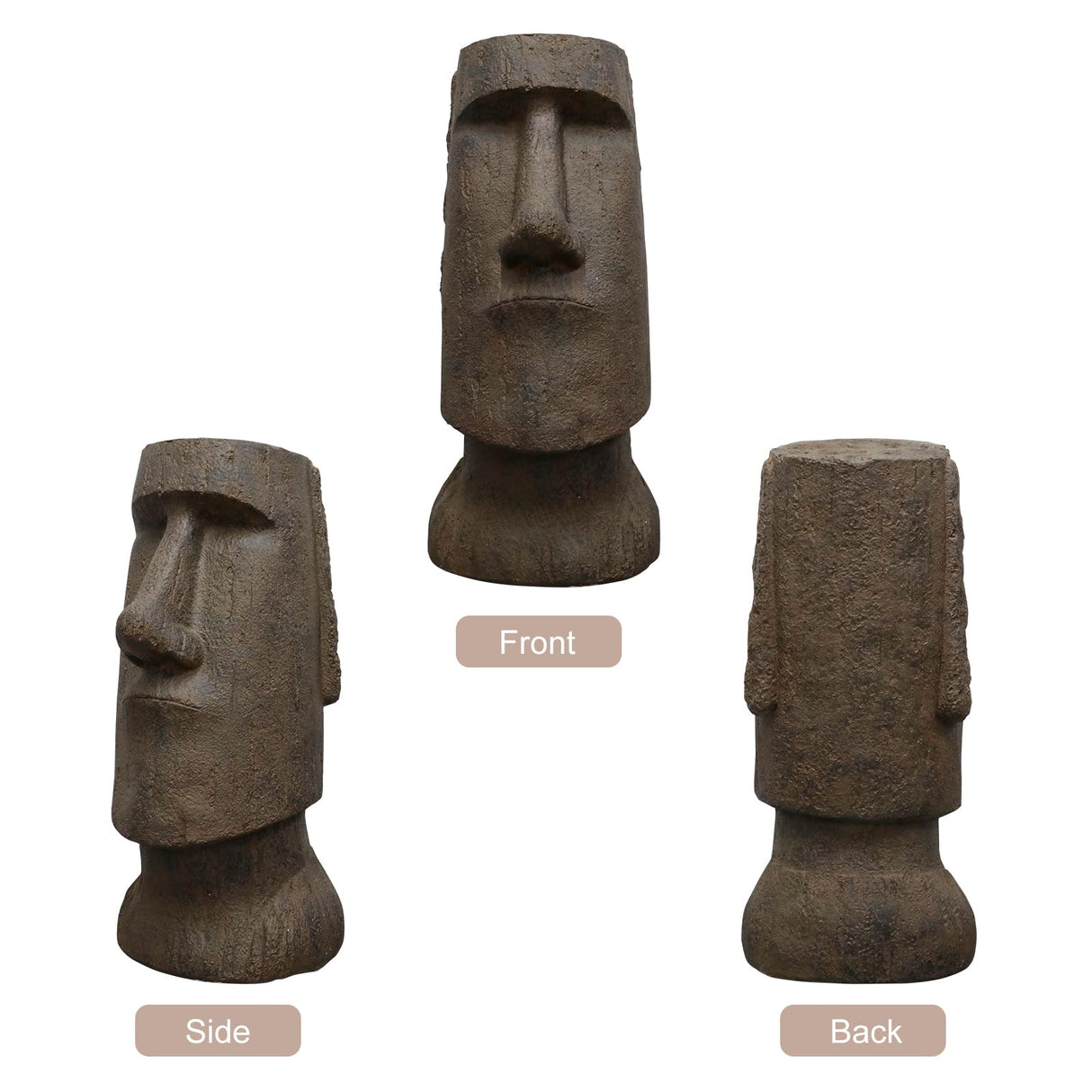 FlowLuxe 35.6" H Moai-Inspired Statue - Easter Island Head Sculpture for Indoor & Outdoor - Iconic Moai Design Statue for Garden Yard Patio Lawn Porch Decor