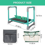 WEILISEN Garden Kneeler and Seat, 2-in-1 Foldable Garden Bench with Non-Slip EVA Foam Pad, Storage Bags, Glove, Portable Gardening Stool for Kneeling & Sitting, Ideal for Gardeners, Patio, Fishing