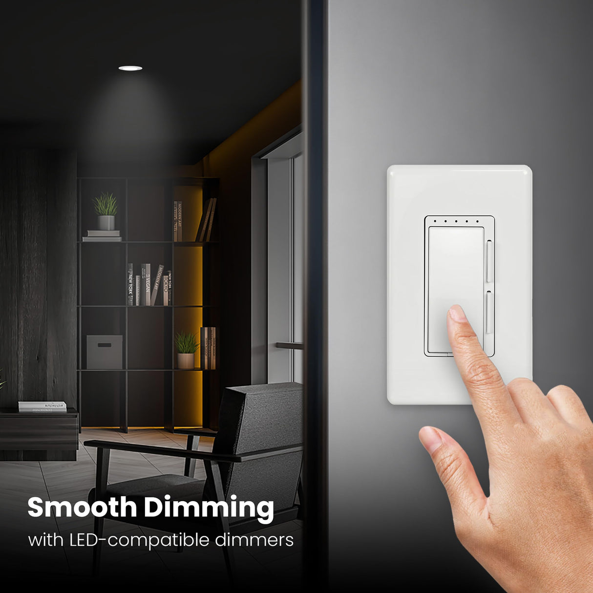 Feit Electric LED Downlight Retrofit Kit with Baffle Trim, 75W Equivalent, 5/6-Inch Dimmable Recessed Light, Adjustable White 2700K–5000K, 90+ CRI, for Living, Bathroom, Dining & Kitchen Room