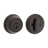 Kwikset 660 Deadbolt Lock, Venetian Bronze Round Exterior Keyed Front Entry Door, Pick Resistant SmartKey Rekey Security, Single Cylinder Dead Bolt