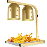 VORIGY Heat Lamp for Food, with Two 250W Bulbs for Fast and Even Heating, Food Heat Lamp with Adjustable Height Stand, Commercial Food Warmer Lamp for Home, Fast Food Restaurant, Buffet, Bakery, Gold