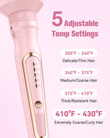 Farery PRO 3-in-1 Thermal Brush Set - Adjustable Temperature, Detachable Curling Brush Heads (1.25", 1.5", 1.77"), Dual MCH, 20s Fast Heating for Quick Volume & Effortless Curls, Rose Pink