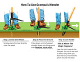 Grampa's Weeder Original Stand Up Weed Puller Tool with Bamboo Long Handle