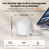 Rechargeable Light Bulb with Remote - E26 2Pack 5W 350LM Dimmable Detachable LED Bulb 3 Color Temperature Options & 3 Timer, 2000mAh Battery Operated Magnetic Bulbs, Bulbs for Non-Hardwired Fixture