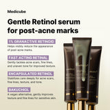 Medicube Deep Reviving Bakuchiol Retinol Facial Serum - Anti-Aging 4th Gen Retinol & Bakuchiol - Targets Fine Lines, Uneven Skin Tone, Blemish Scars - Korean Skin Care, Low Irritant, 1.01 oz