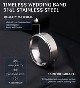 WAINIS 12Pcs Stainless Steel Vintage Signet Rings for Men
