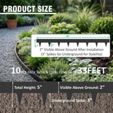 33ft. Galvanized Steel Landscape Edging (10-Pack) – 40" Metal Edging for Landscaping with 11 Stakes, Hammer-in Metal Landscaping Edging for Yard Pathway & Flower Beds – Lawn Edge for Garden Design