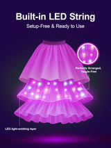 Princess Costume for Girls 3-9, RGB Lights Music Sync Princess Dress Up Clothes Girls Halloween Costumes with Accessories, Toddler Princess Dress App Remote Control for Birthday, Party, Christmas