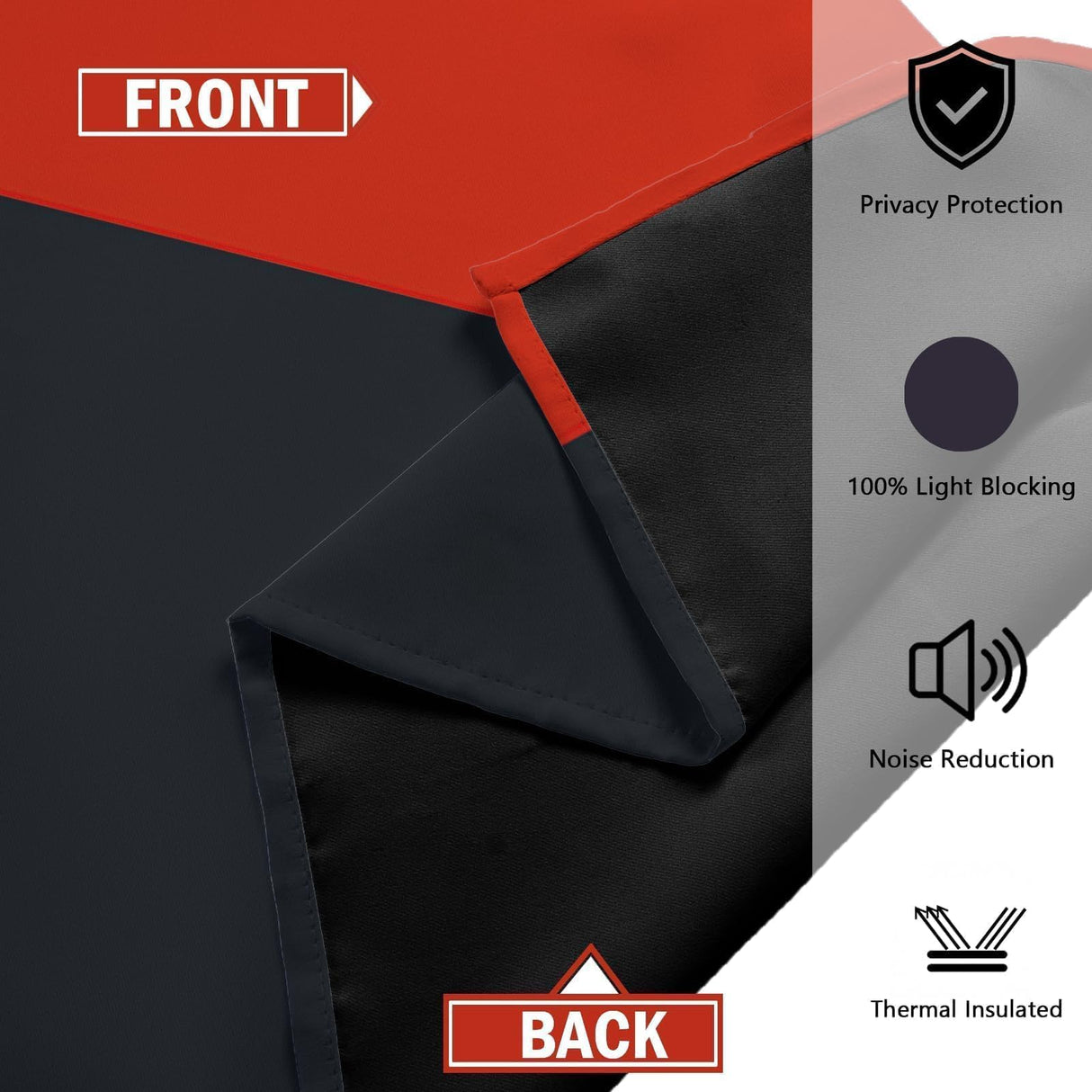 Tyrot Red Black 100% Blackout Curtains for Bedroom 84 inch Long 2 Panels Set Modern Abstract Geometric Black Out Living Room Curtains Christmas Red Thermal Room Darkening Window Drapes, 52Wx84L