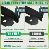 YUYIUS Landscape Edging Border, No Dig Garden Lawn Edging Border 2Inch Tall