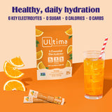 Ultima Replenisher Daily Electrolyte Powder Drink Mix –Sugar Free – Orange, 20 Stickpacks – Hydration Packets with 6 Key Electrolytes and Trace Minerals – Keto Friendly, Vegan, Non-GMO