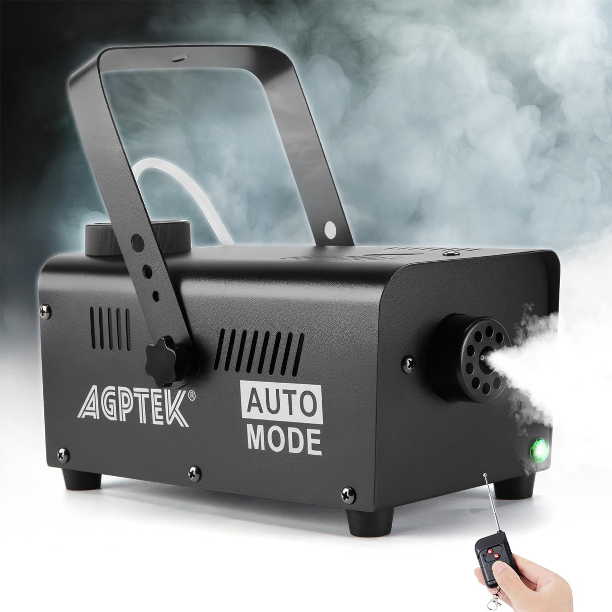 AGPTEK Fog Machine, 500W Smoke Machine with Wireless Remote & Automatic Spray Function, Great for Halloween, Christmas, Wedding, Parties, DJ Performance & Stage Show