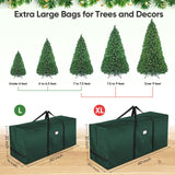 BALEINE 9 ft Christmas Tree Storage Bag, Heavy Duty Extra Large Artificial Christmas Tree Bag with Reinforced Handles and Dual Zippers Wide Opening (Green, 9 ft)