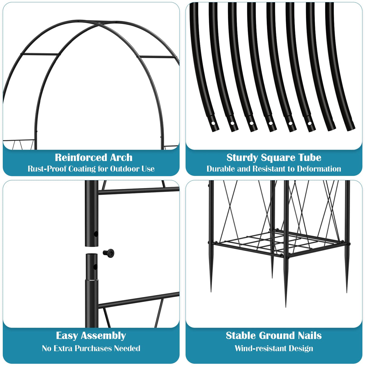 Heavy Duty Garden Arch Trellis for Climbing Plants Metal Garden Arbors