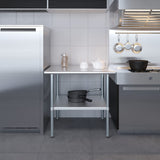 AmGood 30 in. x 36 in. Stainless Steel Work Table | Metal Kitchen Food Prep Table | NSF