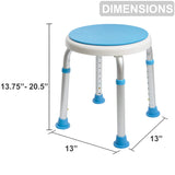 FSA/HSA Eligible, Vaunn Medical Tool-Free Assembly Adjustable Swivel Shower Stool Seat Bench with Anti-Slip Rubber Tips for Safety and Stability