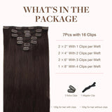 GOO GOO Clip in Hair Extensions Real Human Hair, Remy Human Hair Extensions Clip ins for Women, Natural Human Hair, 18inch 120g 7Pcs, 2A Light Brown