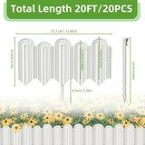 Vashly 20Pcs 20Ft Landscape Edging,6.5 Inch Garden Border with 20 Stakes